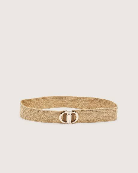 Elastic Raffia Belt