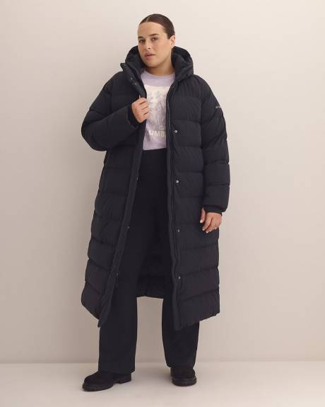 Black Amaze Puff Long Hooded Jacket - Columbia