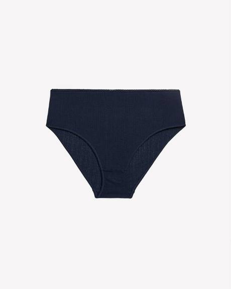 Culotte échancrée en mailles pointelle avec élastique picot - ti Voglio