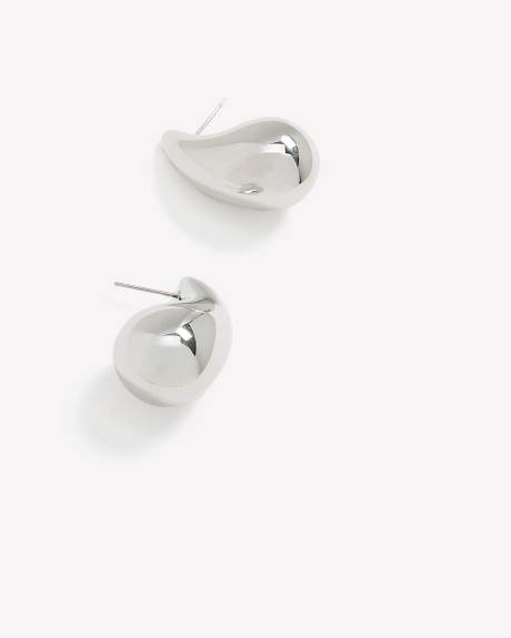 Silver Puffy Earrings
