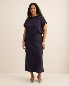 Satin Column Maxi Skirt