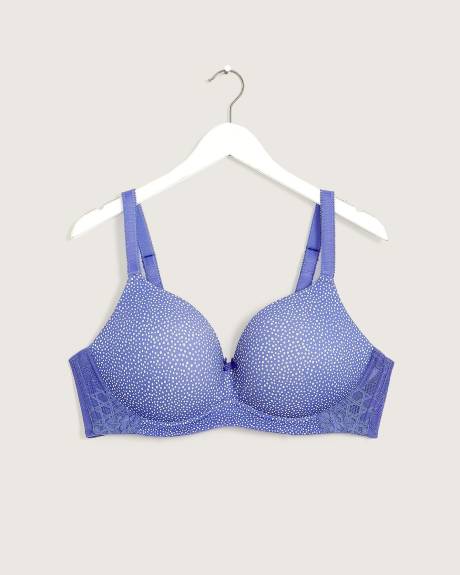 Soutien-gorge pigeonnant à pois en microfibre, sans armatures - Déesse Collection