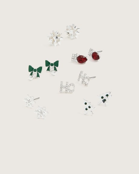 Assorted Christmas Earrings, Set of 6