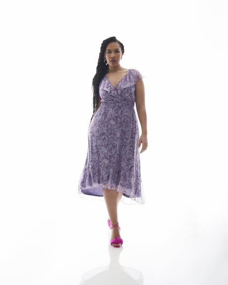 Robe midi cache-coeur fleurie - Addition Elle