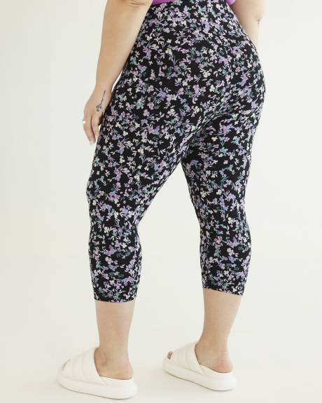 Legging capri fleuri, tissu responsable
