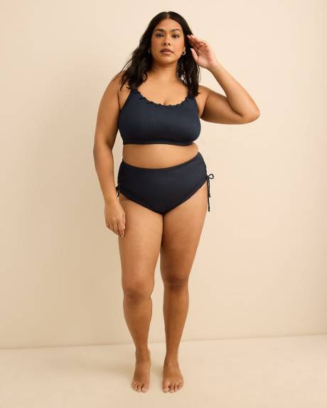 Crop Bikini Top with Drawcord and Eyelets Details