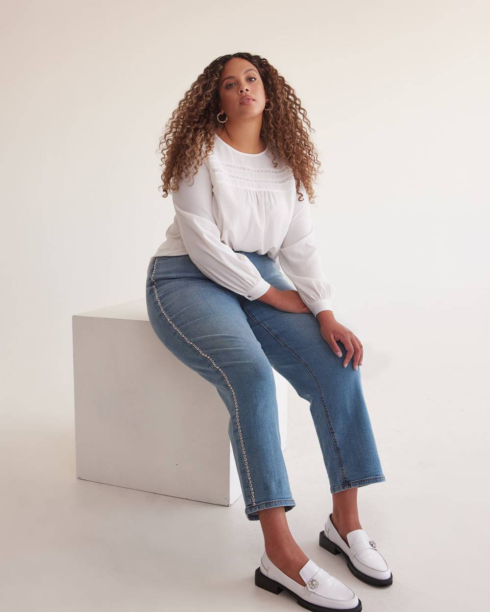 Inc denim straight sales leg curvy fit