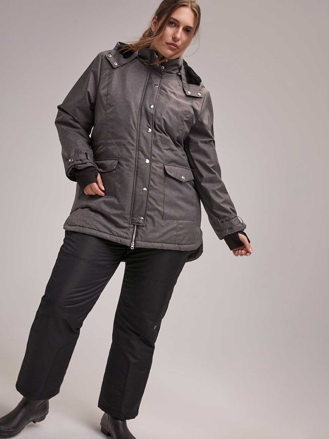 Plus Size Hooded Ski Jacket - ActiveZone | Penningtons