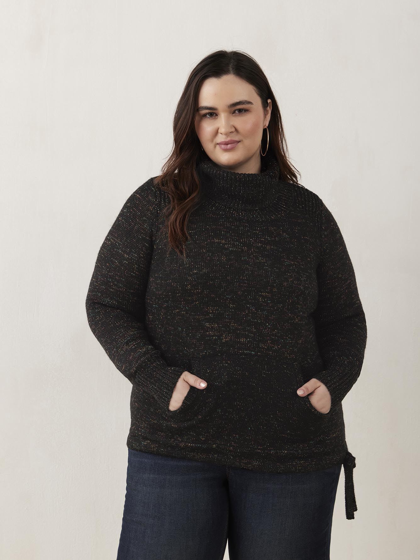 Plus size funnel best sale neck sweater