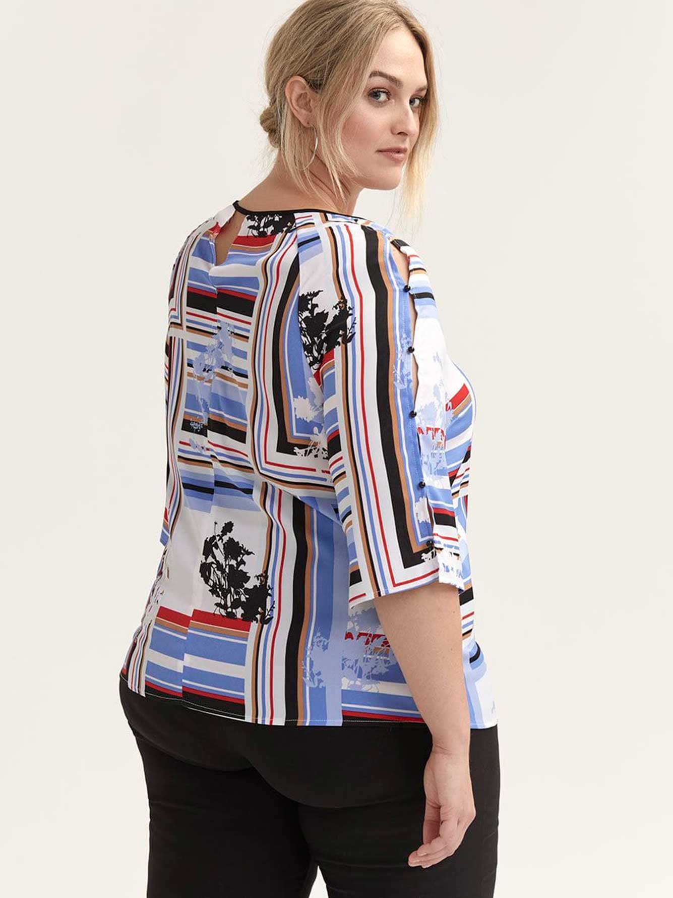 Printed Blouse with Sleeve Opening Penningtons