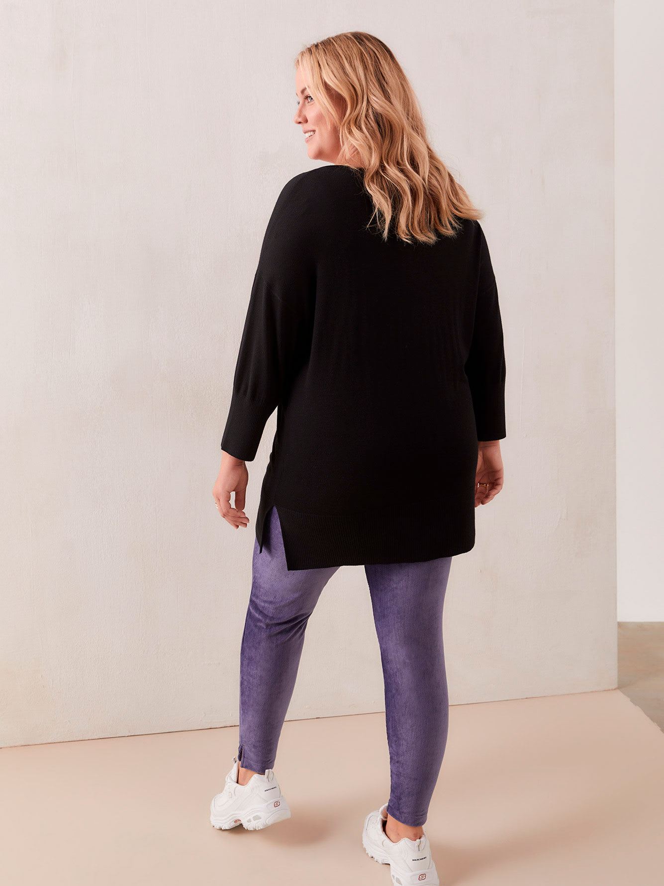 Fashion Corduroy Legging With Side Slits - In Every Story