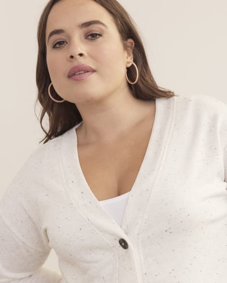 Cardigan en tricot uni à manches longues