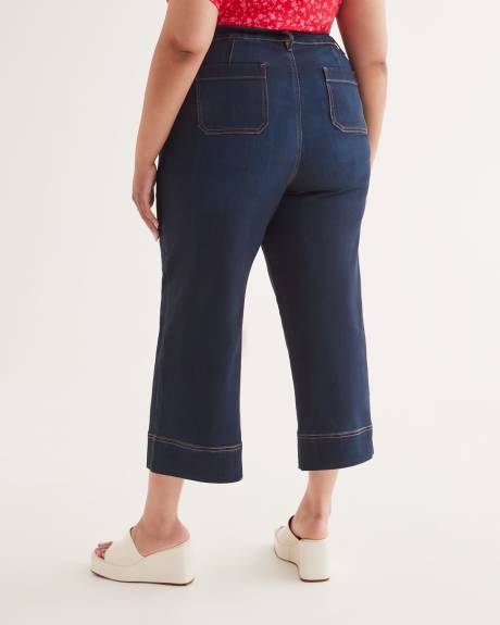 Jean écourté à jambe évasée avec poches appliquées, coupe 1948, tissu responsable - d/C JEANS