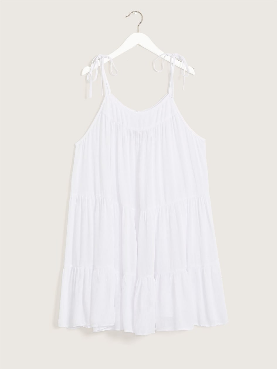Crinkle Woven Cover-Up Swim Dress