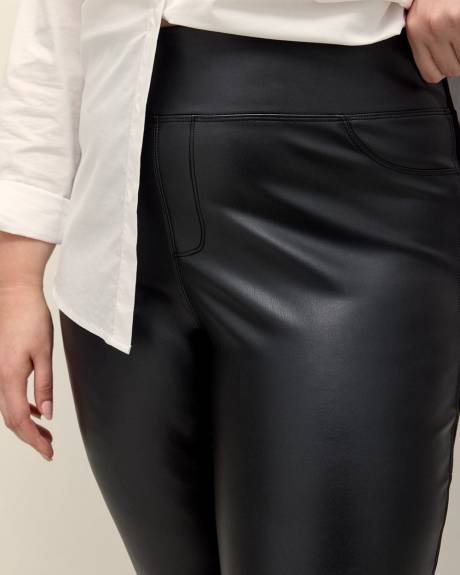 Legging en faux cuir et pointe de Rome, tissu responsable - Essentiels PENN.
