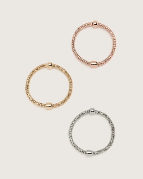 Metal Stretch Bracelets, Set of 3
