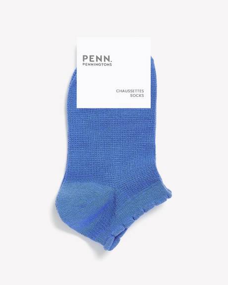 Lettuce-Edge Waffle Knit Ankle Socks