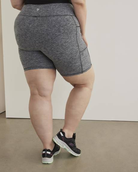 Black Space-Dye Bike Short with Mesh Insert - Active Zone