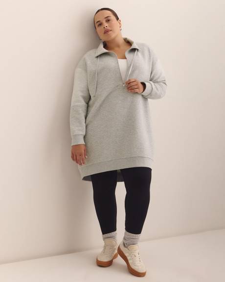Heather Grey Ottoman Mock-Neck Sweatshirt Dress - Active Zone Heather Grey Ottoman Mock-Neck Sweatshirt Dress - Active Zone