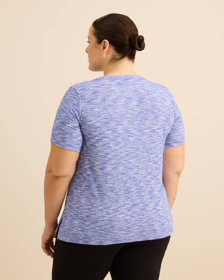 Heather Ribbed Short-Sleeve T-Shirt - Active Zone