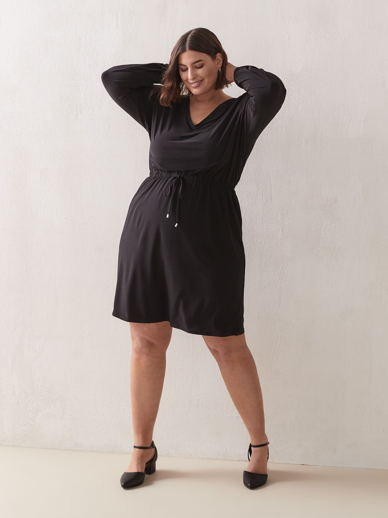 Solid LongSleeve Flared Jersey Dress In Every Story Penningtons