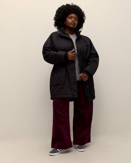 Lined Parka Jacket with Removable Hood