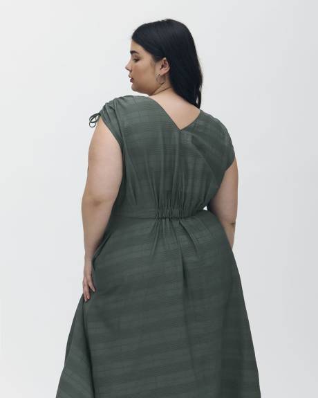 Robe boutonnée mi-longue sans manches avec col en V - Addition Elle