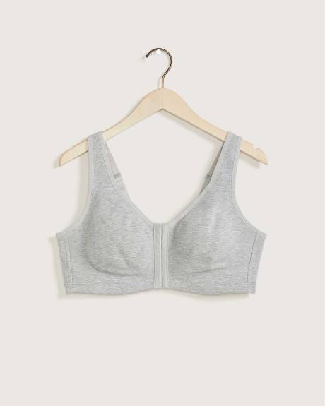 Front Closure Wireless Heather Cotton Bra - tiVOGLIO