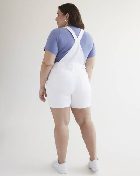 Salopette courte en denim, coupe 1948, blanche, tissu responsable - d/C JEANS
