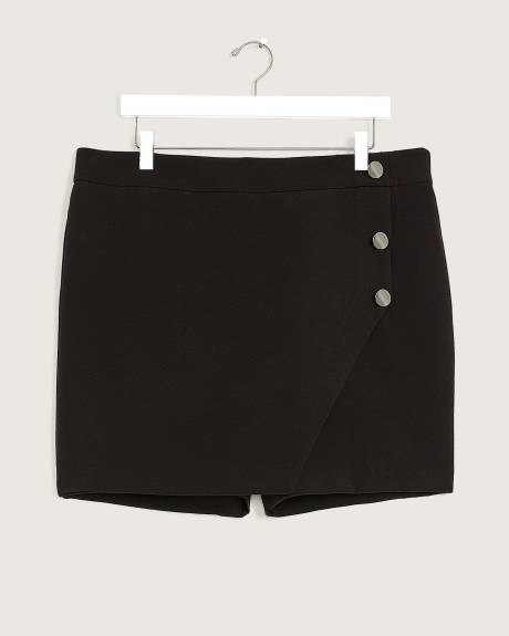 Black Asymmetrical Skort - Addition Elle