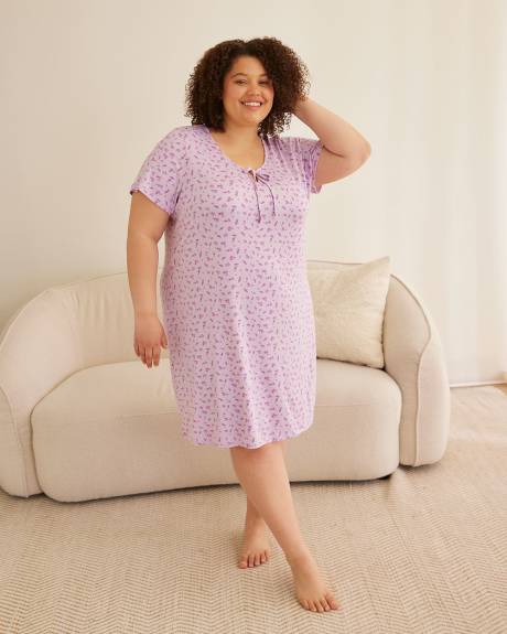 Chemise de nuit à manches courtes imprimée - ti Voglio