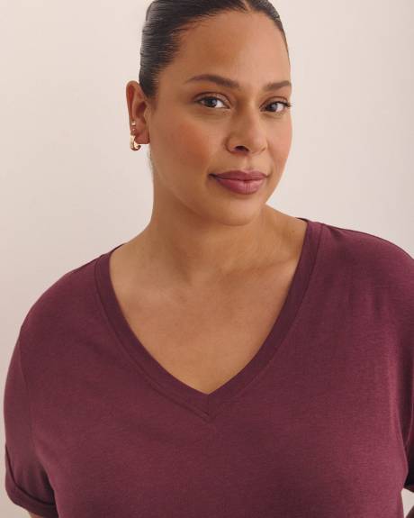 T-shirt col en V, coupe boyfriend - Essentiels PENN.