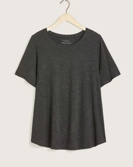 Modern-Fit Crew Neck T-Shirt, Solid - Addition Elle