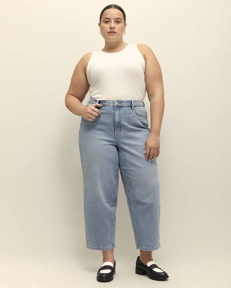 High-Rise Barrel-Leg Jeans - d/C JEANS