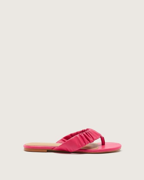 Extra-Wide Width, Scrunched Thong Flip-Flop Sandal