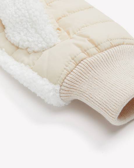 Mitaines en sherpa avec poignets côtelés