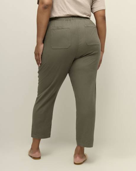 Linen Blend Tapered Leg Pant