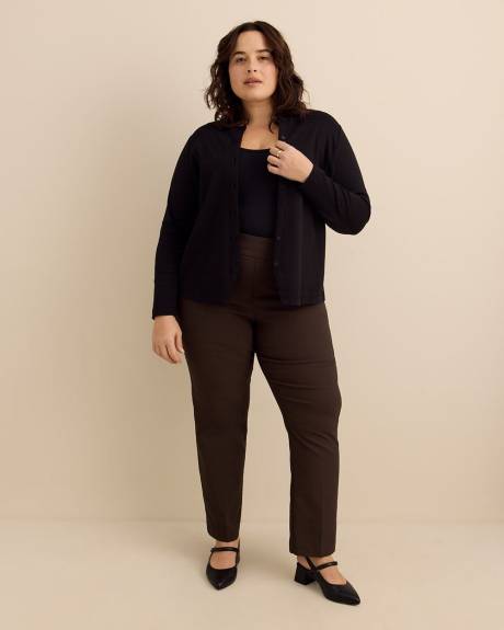 Cardigan &agrave; manches longues, col rond