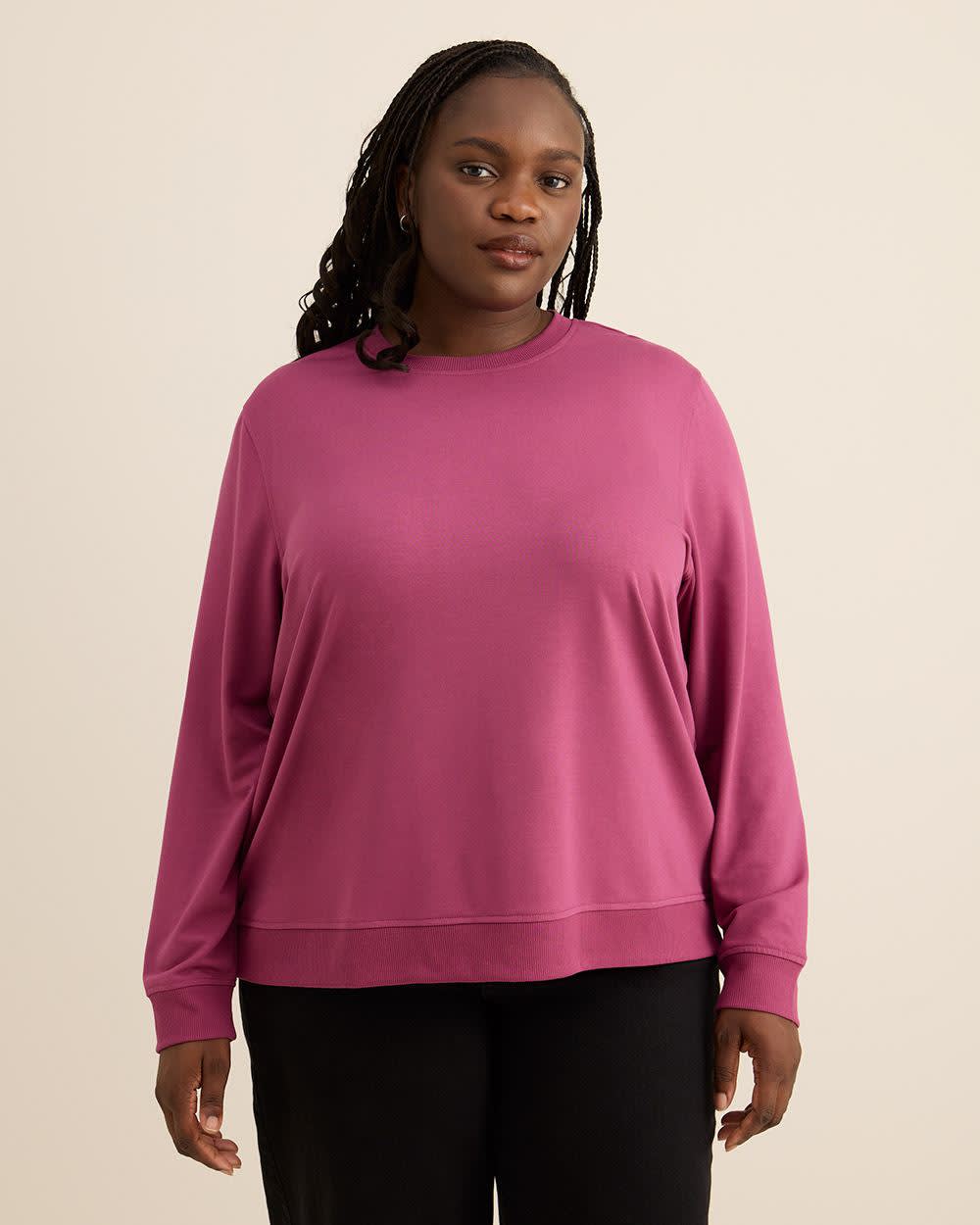 Boyfriend-Fit Crewneck Sweatshirt - PENN. Essentials Boyfriend-Fit Crewneck Sweatshirt - PENN. Essentials