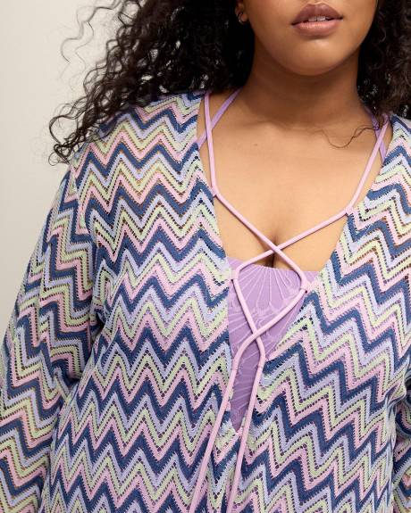 Multicolour Fishnet Swim Cover-Up Dress