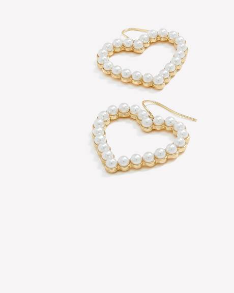 Heart Shape Pearl Earrings