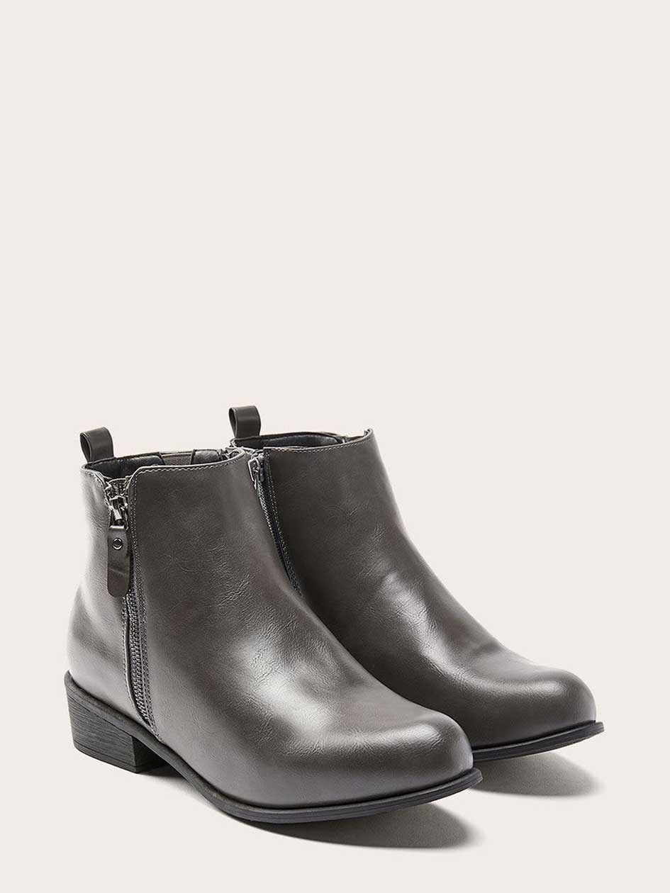 leather booties wide width