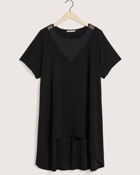 Solid High-Low Short-Sleeve Top