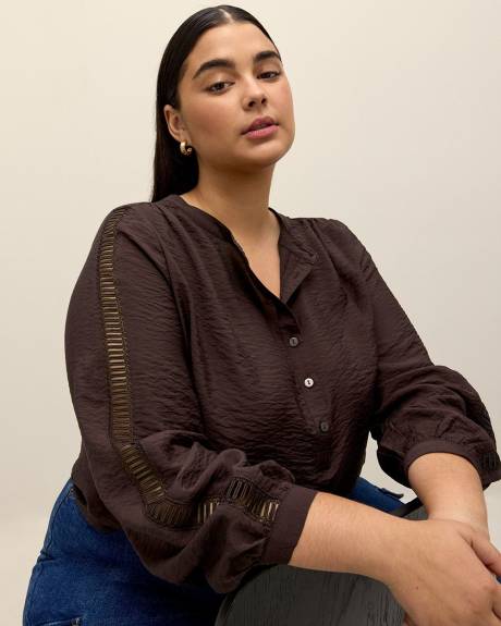 Responsible, Swing Blouse with Long Trim Sleeves