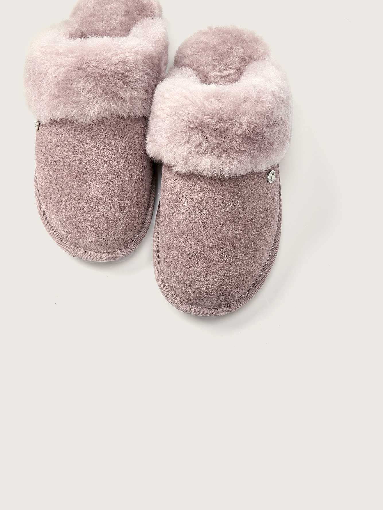 just sheepskin suede slip on slippers