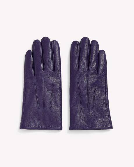 Leather Gloves with Faux Fur Lining