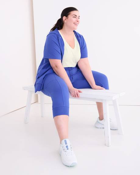 Veste à manches courtes à fermeture éclair en tricot français - Active Zone