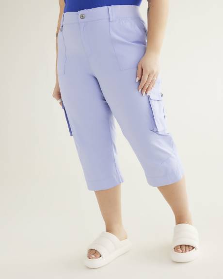 Pantalon capri avec bande de taille côtelée