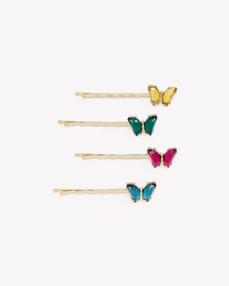 Barrettes à cheveux avec petit papillon, ens. de 4