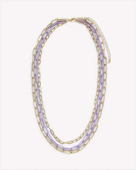Collier à trois chaînes à gros maillons - Addition Elle
